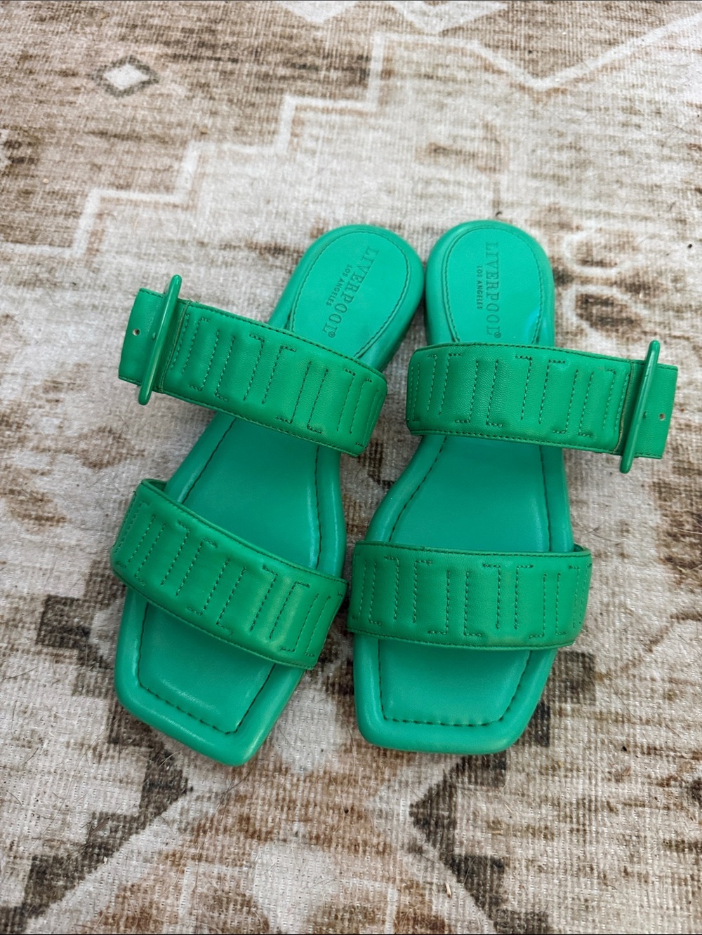Liverpool women’s Green Double-Strap Slide Sandals